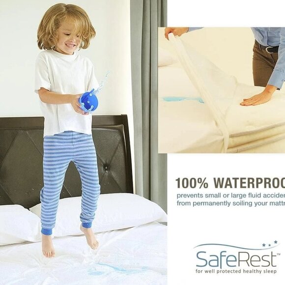 NEW SafeRest Cotton Terry Pillow Protector, Breathable, Standard 2 Pack White - Picture 8 of 8